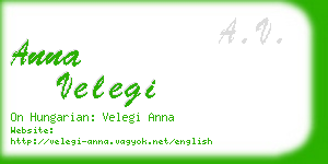 anna velegi business card